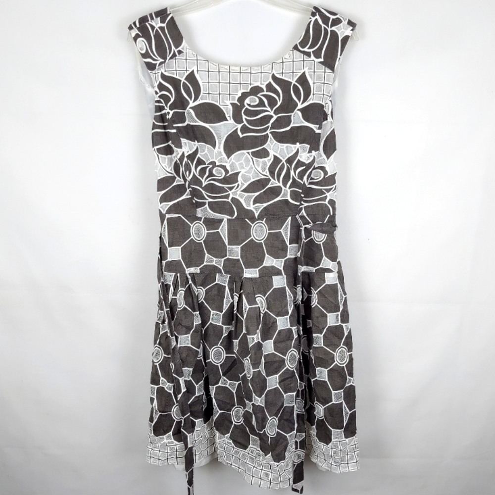 Vintage Y2K Bethany Fit & Flare Floral Dress Womens 14 Party Garden Girl Boho